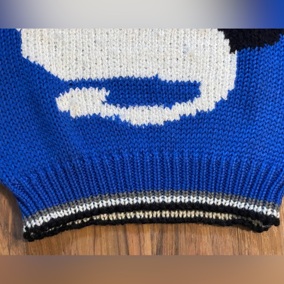 Vintage Carriage Court Blue Knit Cat Kitten Sweater Women’s Large - Picture 7 of 10